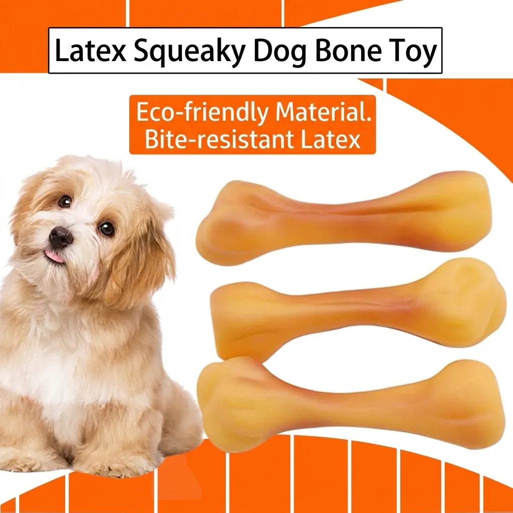 Realistic Bone Shape Pet Dog Squeaky Toy Bite Resistant Vinyl PVC Sounding Bone For Puppy Dog Training Boredom Relief Toy