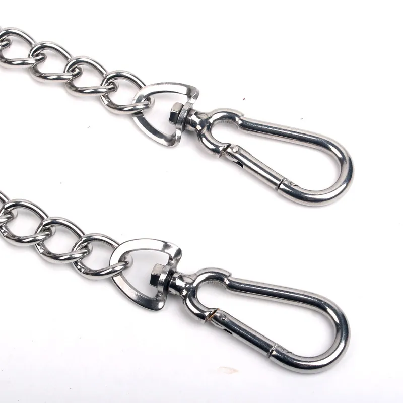 Stainless Steel Double Dog Leash Coupler Heavy Duty Chew Proof Metal Chain Traction Lead For Two Dogs Walking Training