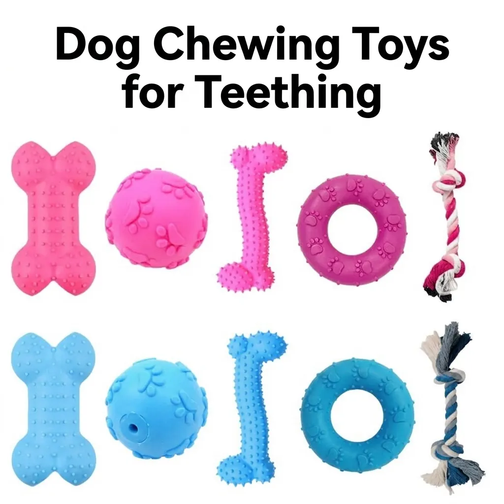 Durable TPR Rubber Dog Chew Toy Paw Print Ball Donut Bone Cotton Rope Pet Teething Interactive Toy For Teeth Cleaning