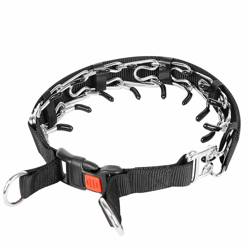 Hundetraining Stachelhalsband Mit Stoffbezug Abnehmbare Metallglieder Sicherheitsschnalle Verstellbares Verhaltenskorrekturband
