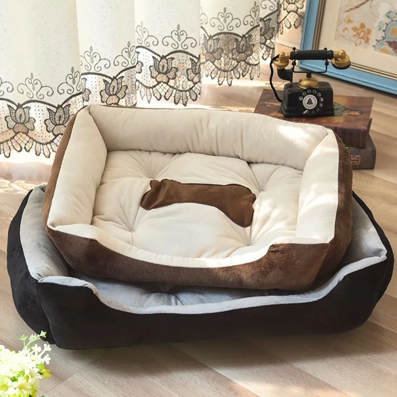 Plush Pet Dog Bed Soft Rectangular Mat Four Seasons Universal Warm Sleeping Nest For Small Medium Large Dogs Pet Supplies