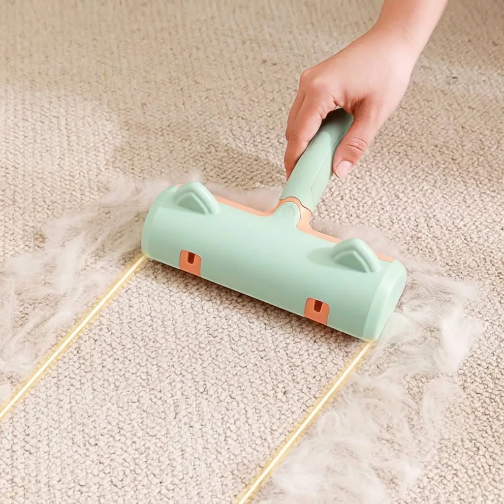 Draagbare Huisdier Haarverwijderingsborstel Herbruikbare Kattenoor Ontwerp Pluisroller Voor Bank Beddengoed Tapijt Antislip Handvat Reinigingsgereedschap