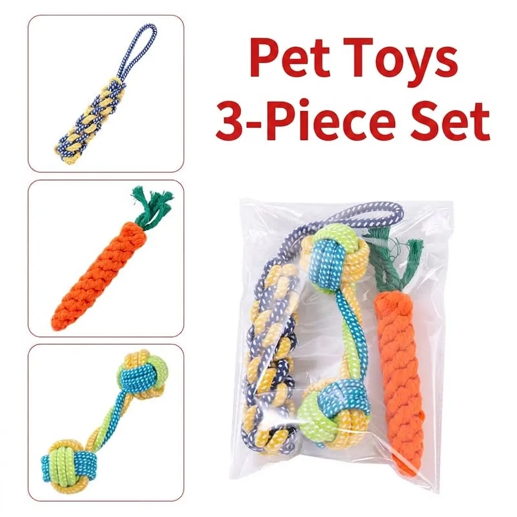 Cotton Rope Dog Toys For Aggressive Chewers Teeth Cleaning Interactive Pet Chew Toy Set With Carrot Chicken Leg Slipper Shapes