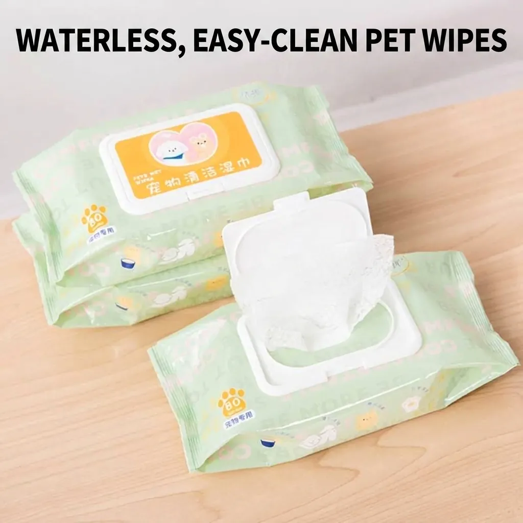 Gentle Rinse-Free Pet Wipes For Dogs And Cats Non-Woven Fabric Cleaning Grooming Wipes With Flip Lid Deodorizing Tear Stain Remover Daily Hygiene Value Pack