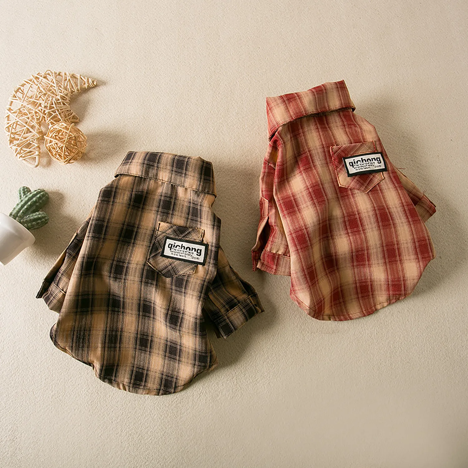 Soft Polyester Pet Plaid Shirt For Dogs And Cats Summer Breathable Checkered Puppy Apparel Small Dog Clothes Teddy Shirt