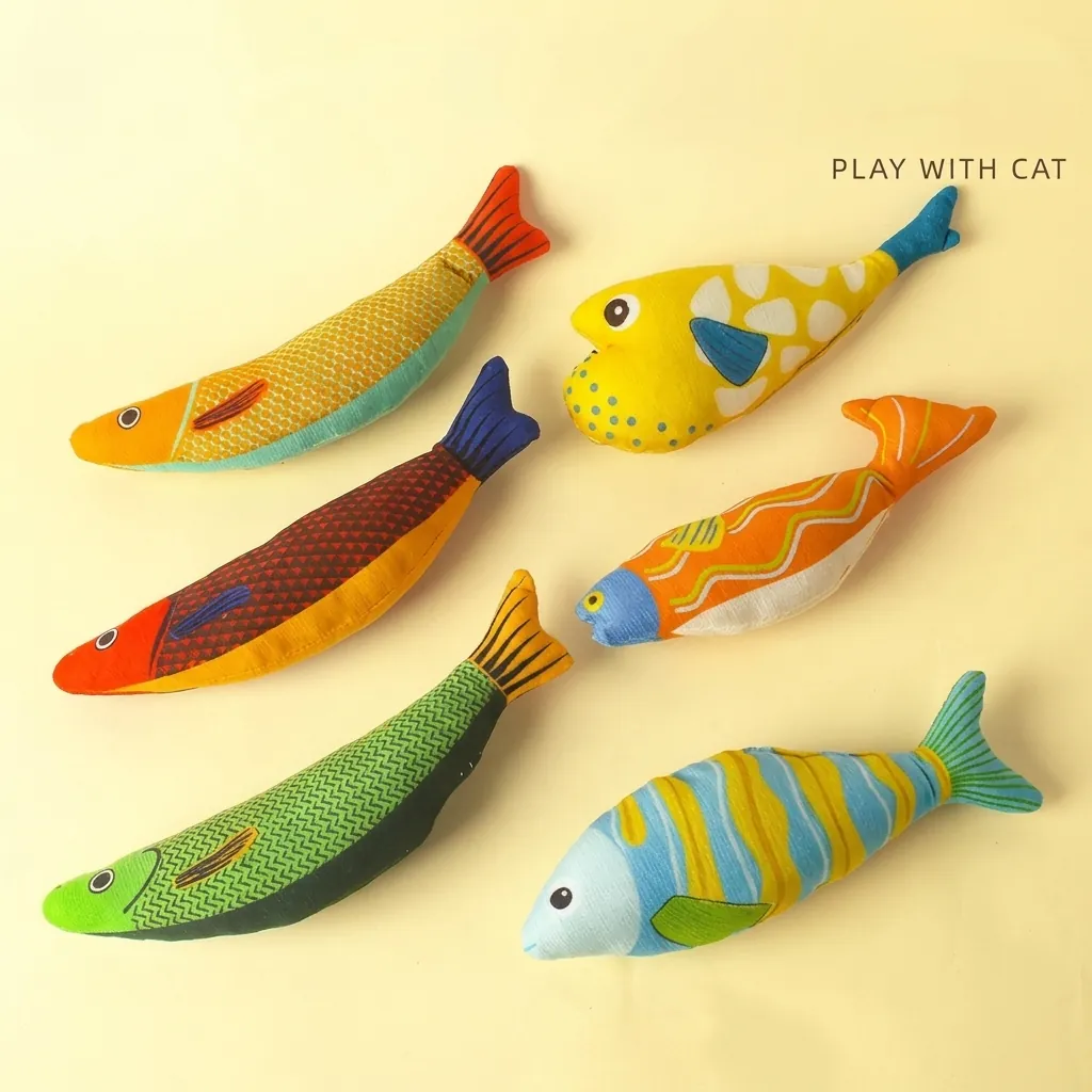Simulation Linen Fish Cat Toy With Catnip Filling For Biting Teeth Grinding Durable Realistic Interactive Pet Chew Toy For Indoor Kitten