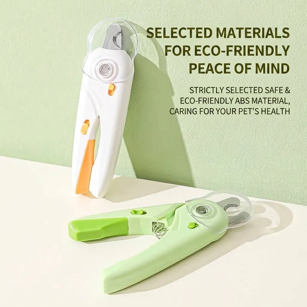 Professional LED Pet Nail Clippers For Dogs And Cats Splash-Proof Stainless Steel Grooming Tool With Built-in Nail File