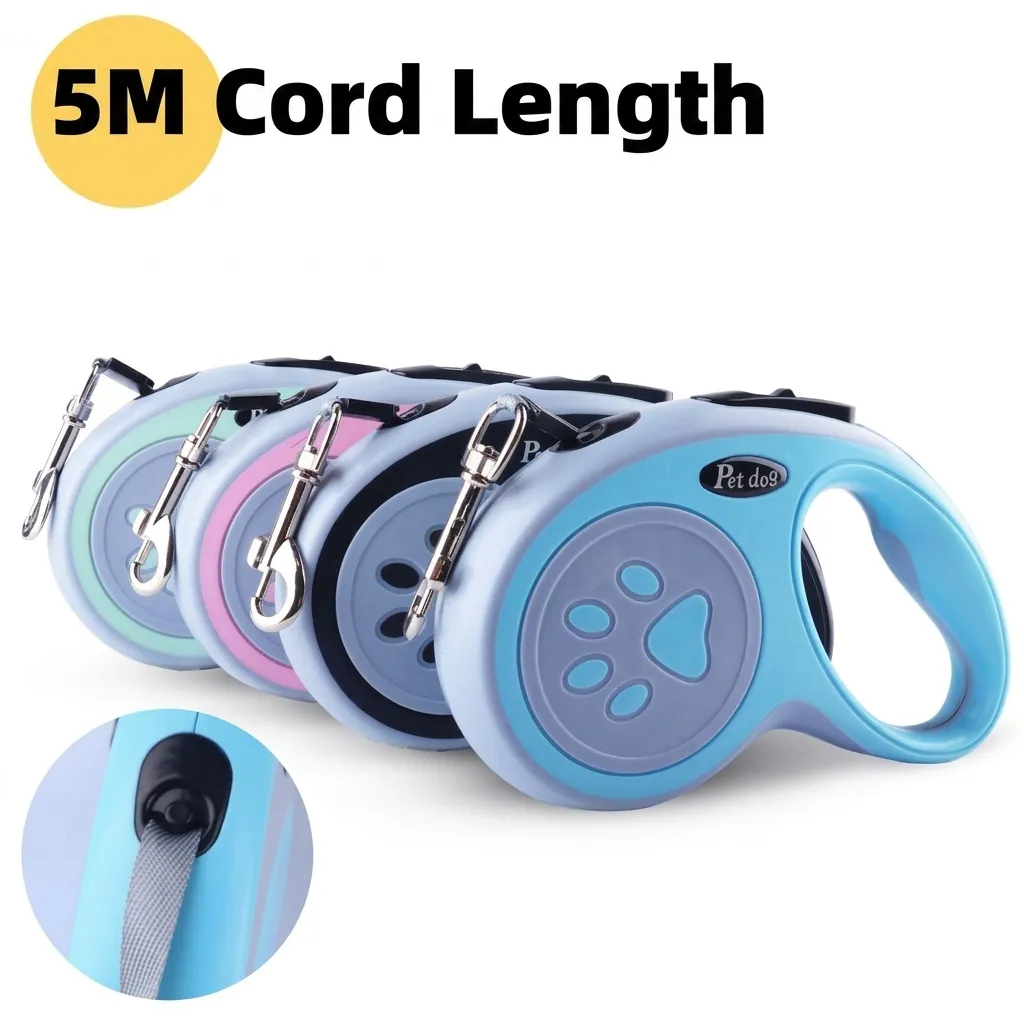 Automatic Retractable Dog Leash ABS Shell Nylon Tape Leash For Small Medium Dogs One-Button Lock Brake Pet Walking Leash