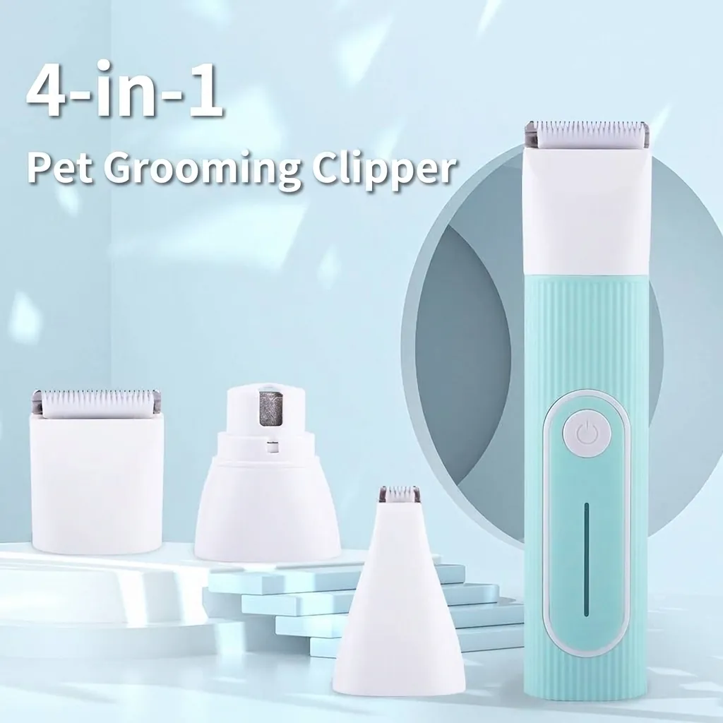 Professional Pet Grooming Kit Multifunctional Electric Hair Clippers USB Rechargeable Quiet Paw Hair Trimmer Nail Grinder