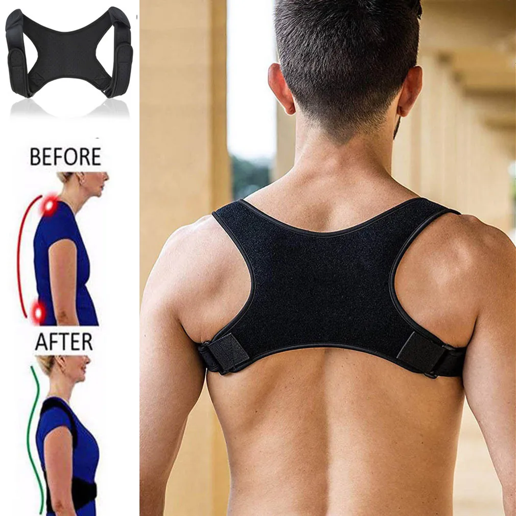 Adjustable Posture Corrector For Women Men Invisible Back Support Belt Shoulder Straightener Spine Alignment Brace Under Clothes Daily Wear