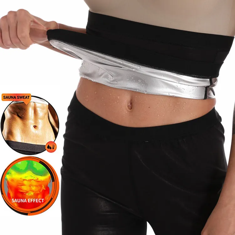 Gaine Amincissante Femme Effet Sauna Revêtement Ions Argent Ceinture de Sudation Fitness Yoga Sculptant Ceinture Taille pour Exercice