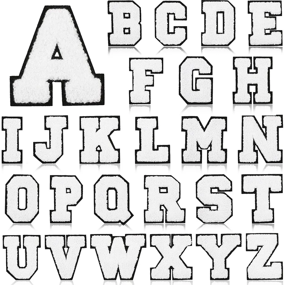 Varsity Style Chenille Letter Patches Iron On Embroidered Alphabet Applique For Jackets Sweaters Shirts DIY Clothing Decoration