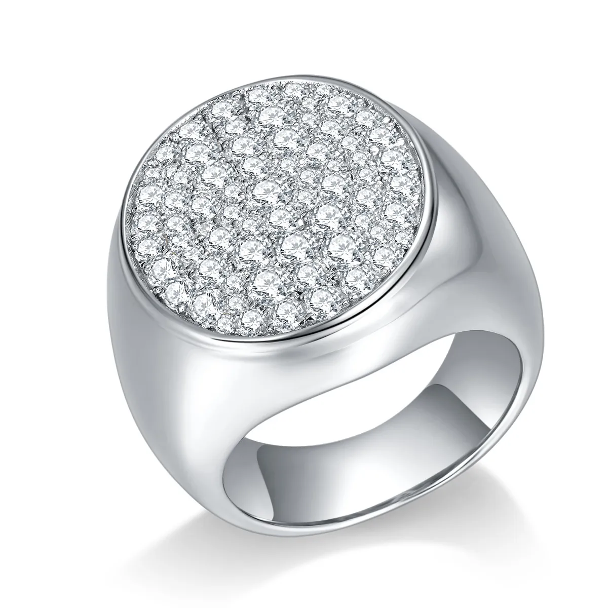 Luxe Hip Hop Moissaniet Ring Voor Heren 925 Sterling Zilver Pave D Kleur VVS Zegelring Sieraden Cadeau Met GRA Certificaat