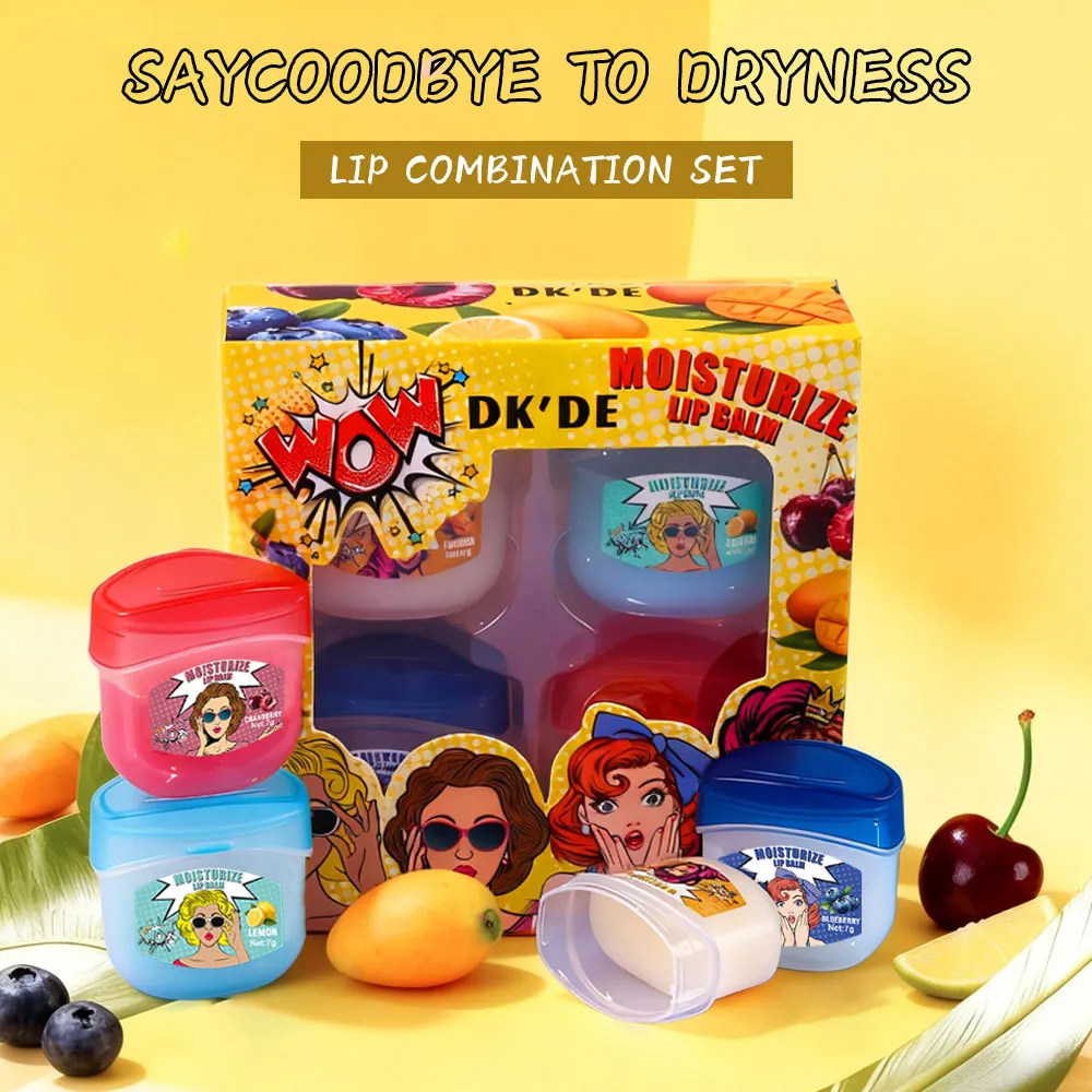 DK'DE Lip Mask Kit Moisturizing Hydrating Reduce Lip Lines Night Sleep Lip Balm Pop Art Style Skin Care Beauty