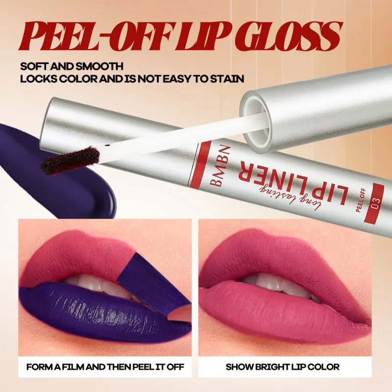 BMBN Peel-Off Lip Liner Matte Long Lasting Waterproof Tearable Lip Gloss Liquid Lipstick Makeup For Women