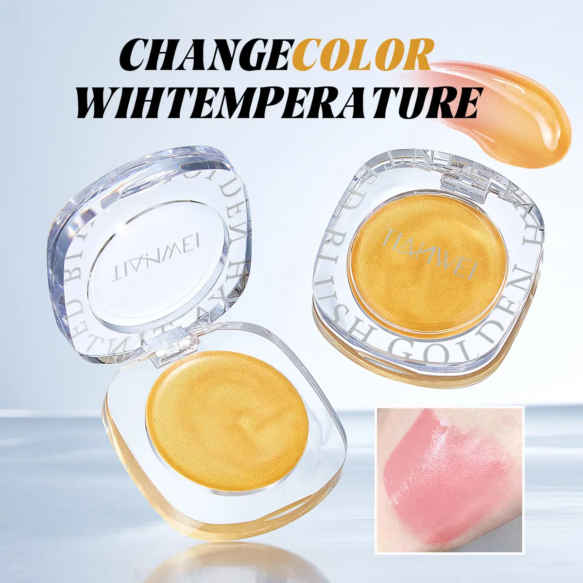 TIANWEI Temperature Color Changing Tinted Blush Gel Multi-Use Makeup Cream For Cheek Eyes Lips Natural Clear Radiant Face Glow