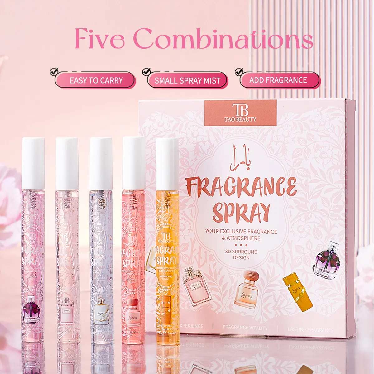 Tao Beauty Fragrance Spray Multi Parfum Floral Aroma Portable Longue Durée Parfum Pour Femme Usage Quotidien