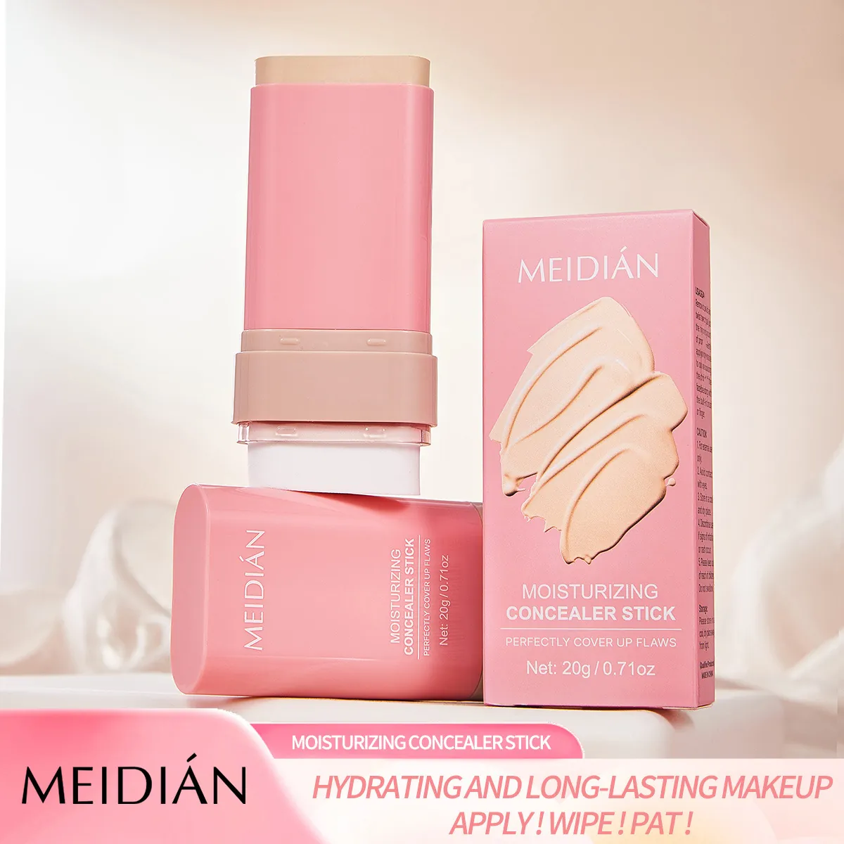 Dual-Ended Moisturizing Concealer Stick Full Coverage Long Lasting Waterproof Face Foundation Makeup Stick For Blemishes Spots Women
