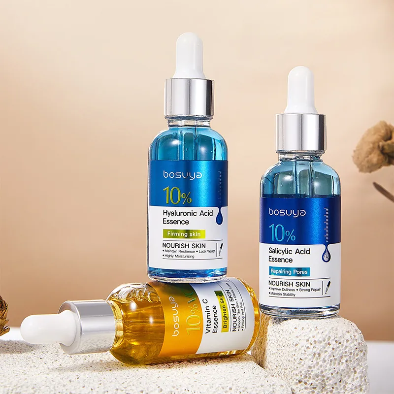 Bosuya 10% Hyaluronzuur Salicylzuur Vitamine C Gezichtsserum Hydraterend Verhelderend Herstellend Poriën Minimaliserende Essence Olie
