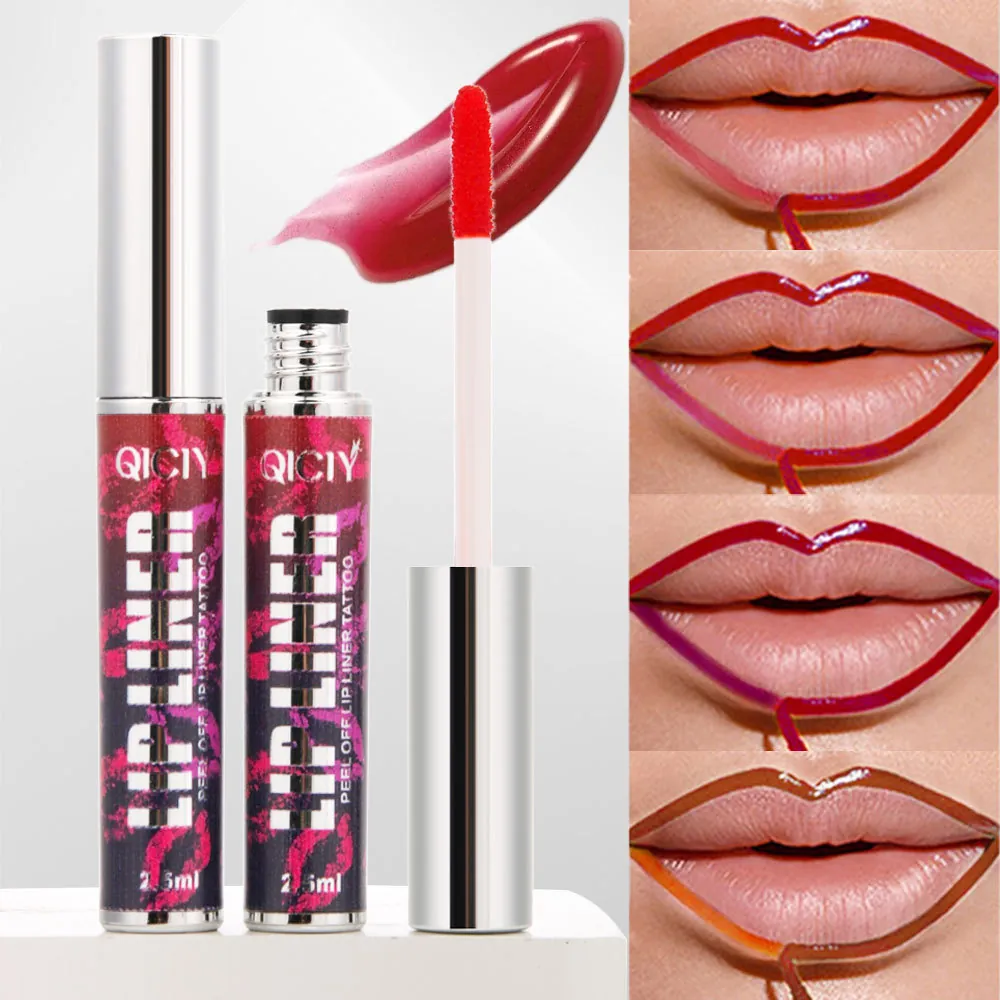 QICIY Peel Off Lip Liner Tattoo Impermeabile a Lunga Durata Matita Labbra a Strappo Trucco Lip Gloss per Donna Matita Labbra Professionale