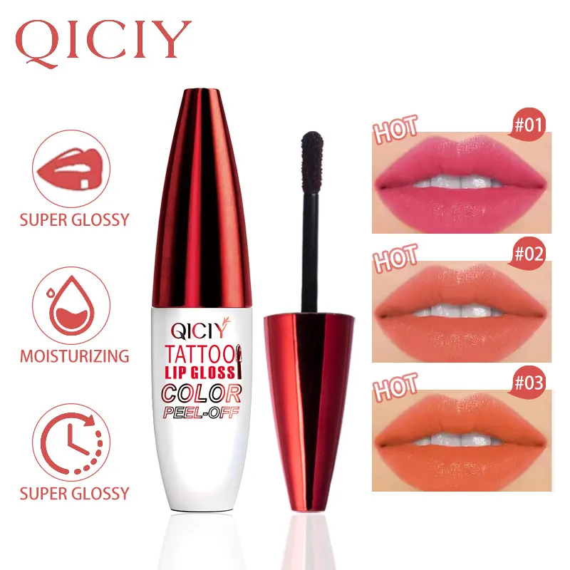 QICIY Peel-off Lippenstift Tattoo Lip Tint Langanhaltend Wasserdicht Nicht Klebende Tasse Feuchtigkeitsspendend Für Damen Make-up