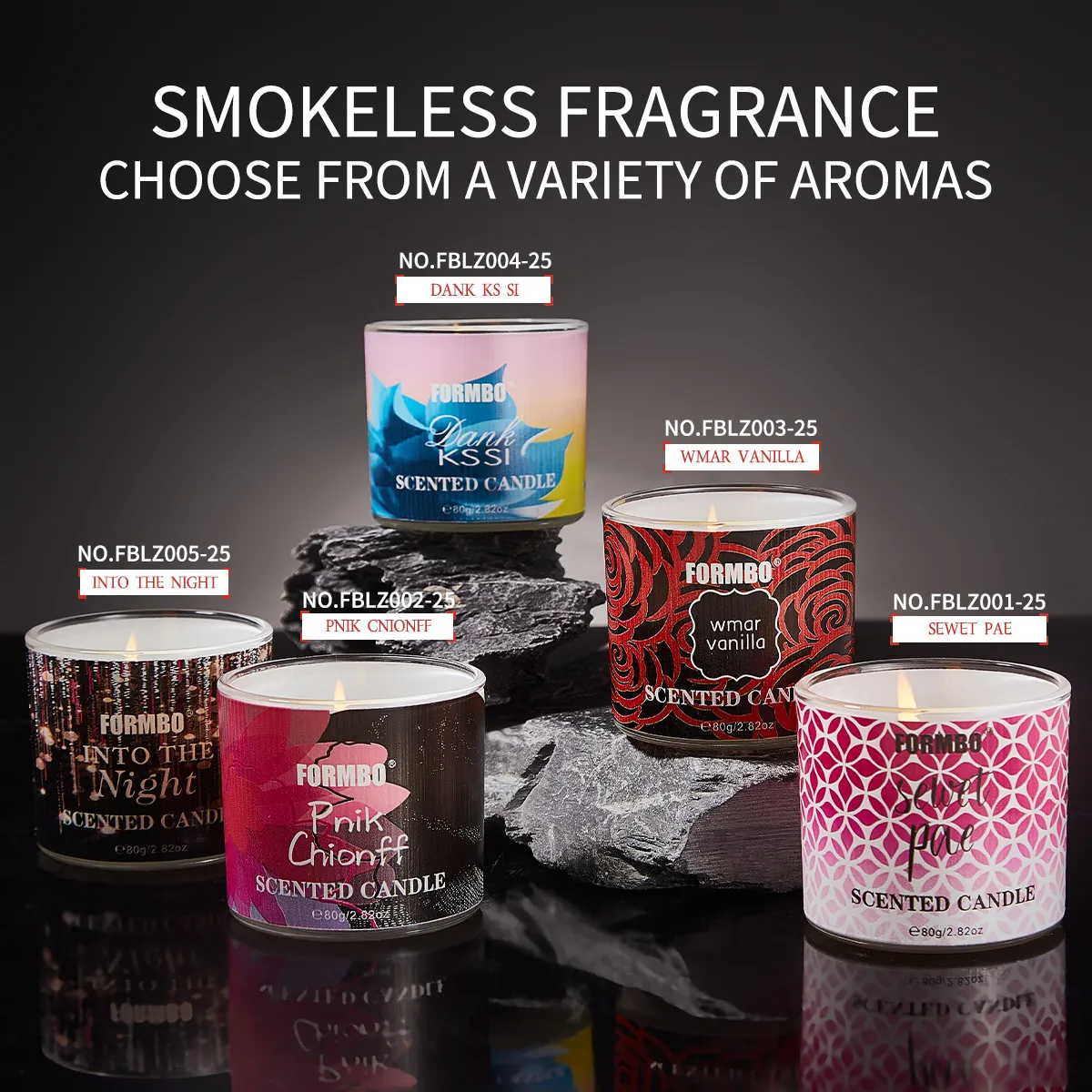 FORMBO Candele Profumate in Barattolo di Vetro per la Fragranza Domestica Deodorante per Ambienti Candela per Aromaterapia Senza Fumo per Ufficio in Camera da Letto