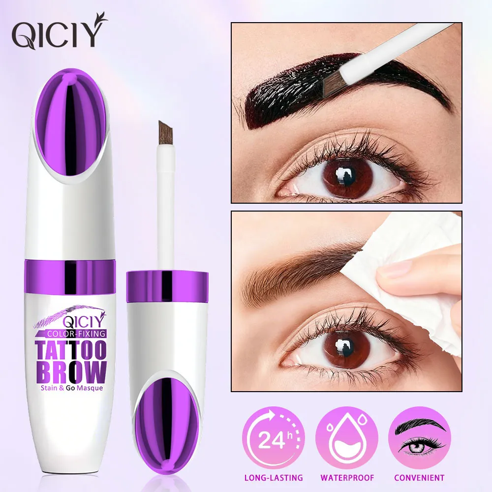 QICIY Peel Off Eyebrow Tint Gel Tattoo Brow Masque Waterproof Long Lasting Smudge Proof Eye Makeup For Natural Shaping Women