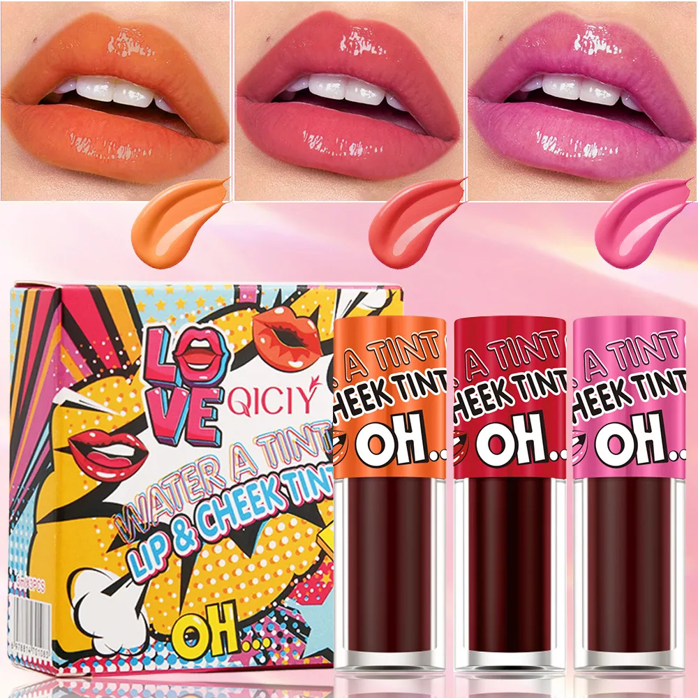 QICIY Multicolor Lip Glaze Set Waterproof Long Lasting Non Stick Cup Mirror Lip Tint Jelly Gel For Women Makeup Set