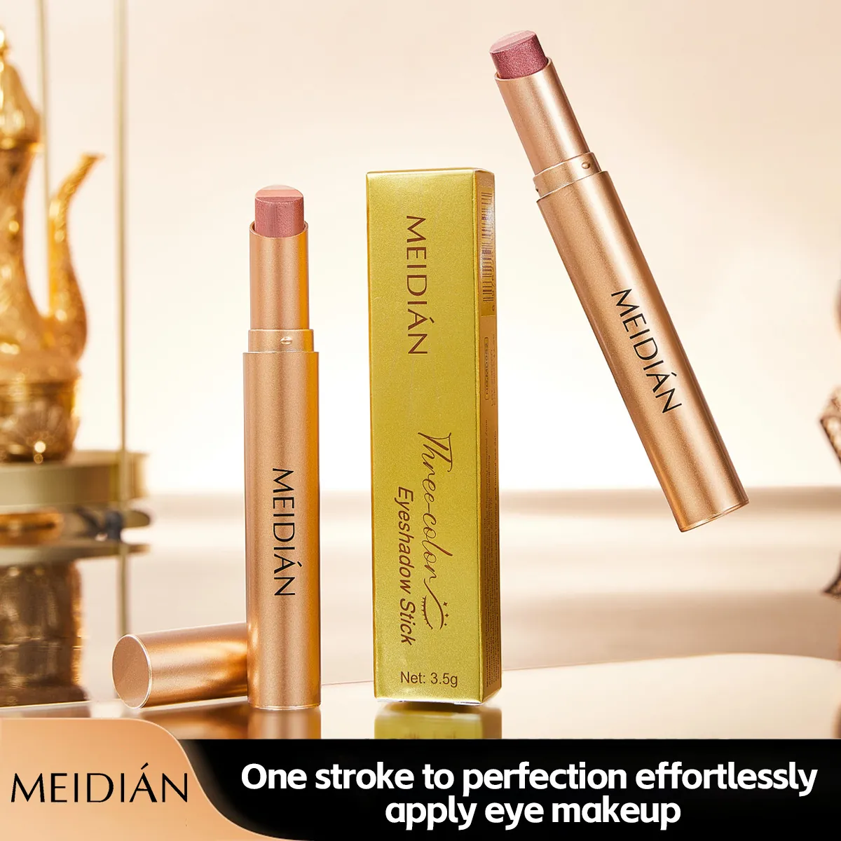 Gradient Eyeshadow Stick Pearlescent Shimmer Four Color Makeup Eye Shadow Pen Beginner Friendly Waterproof Smudge Proof Cosmetic