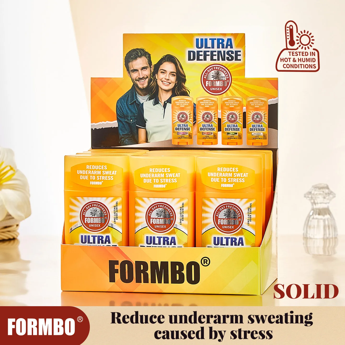 FORMBO Ultra Defense Antitranspirant Deodorant Stift 24H Geruchsschutz Unisex Sport Fester Deodorant Für Frische Achselhöhlen