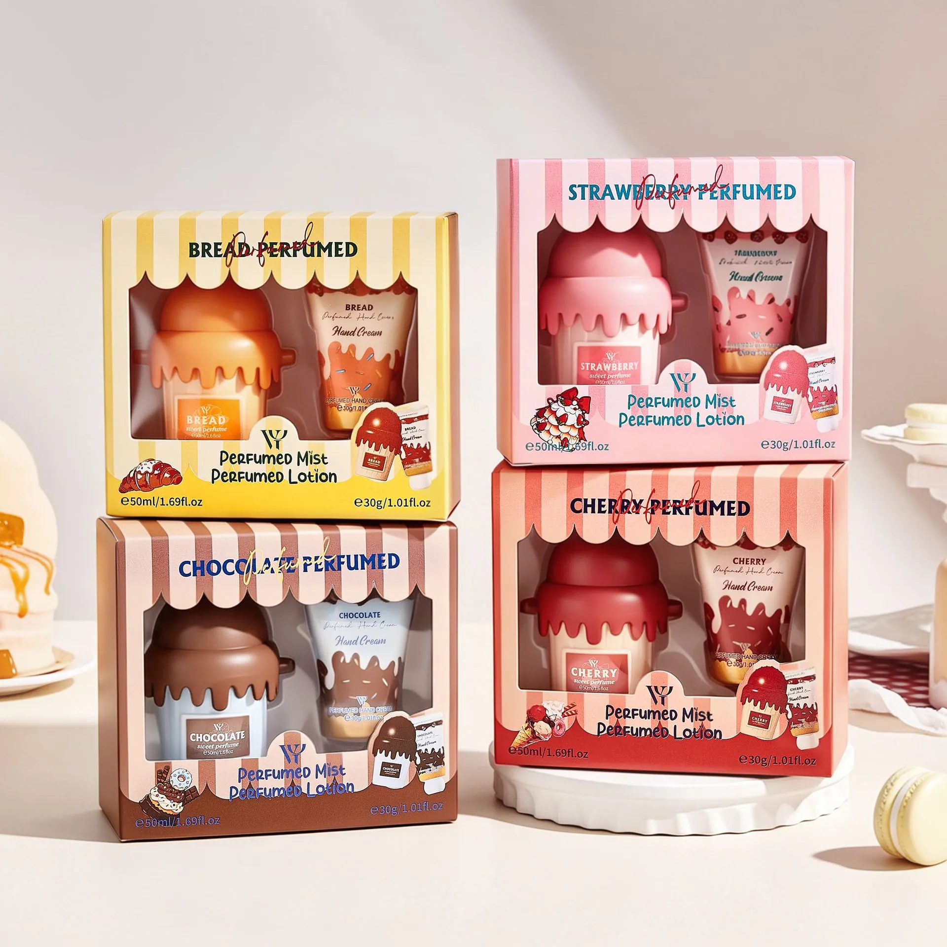 Süßes Gourmet Duft Geschenkset Für Damen Cupcake Form Body Mist Und Handcreme Set Langanhaltendes Parfüm Hautpflege Geschenk