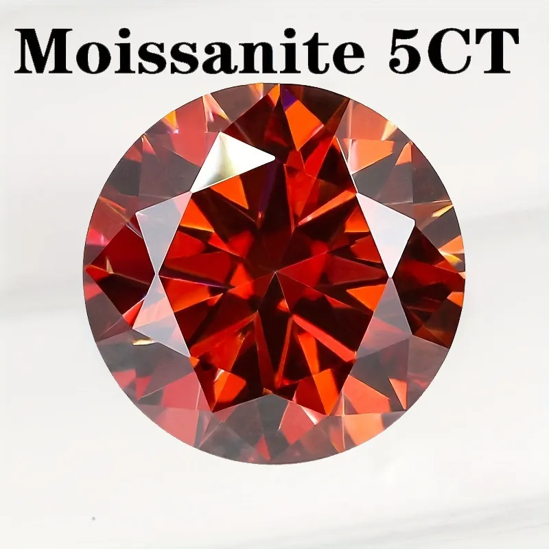Ronde Briljant Geslepen Moissaniet Losse Steen Granaatrood VVS1 Edelsteen Voor DIY Sieraden Inleg Accessoires
