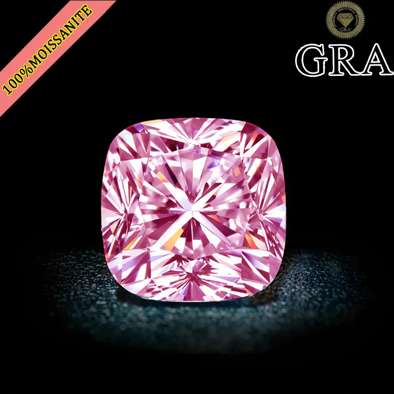Roze Moissaniet Losse Steen Kussenslijpvorm Moissaniet Diamant Voor Sieraden Maken Met GRA Certificaat Roze Edelsteen