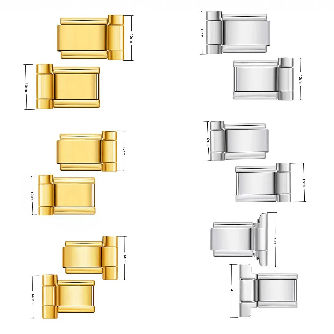 Edelstahl Modulare Uhrenarmband Anschluss DIY Italienische Charm Armband Link Komponenten Für Uhrenreparatur Schmuckherstellung 10mm 12mm 14mm Ein Paar