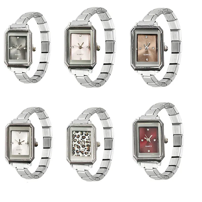 Reloj de Cuarzo Rectangular Minimalista para Mujer Caja de Aleación Correa de Acero Inoxidable Reloj de Pulsera de Moda