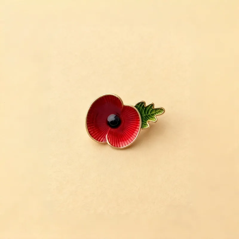 Broche Coquelicot Rouge Style Britannique Émail Strass Épingle pour Costumes Pulls Bijoux de Mode Cadeau Femmes Hommes