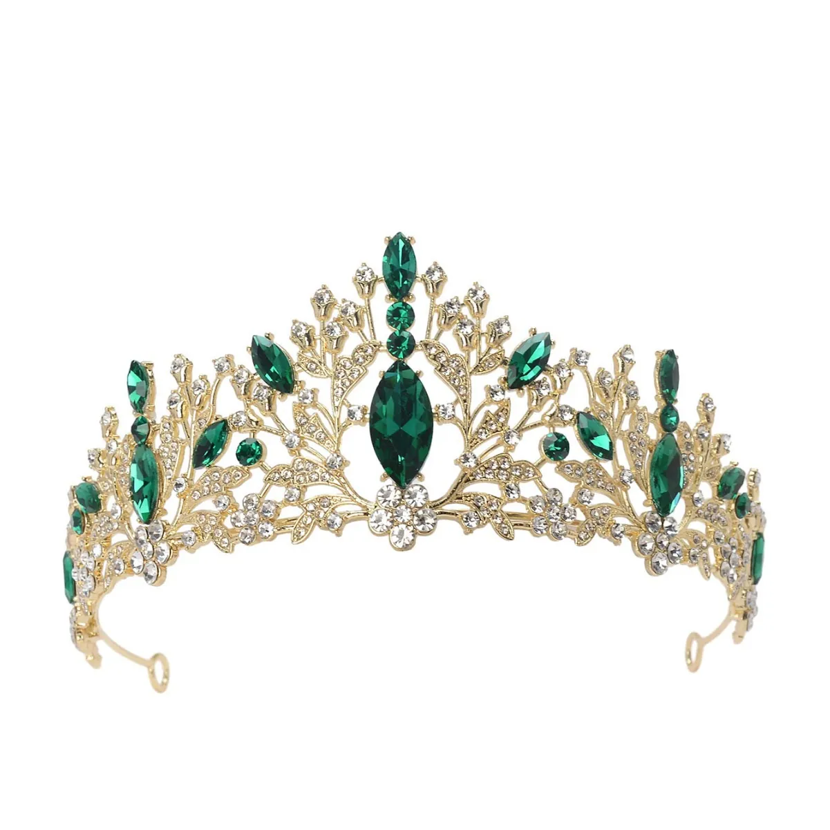 Baroque Vintage Alloy Rhinestone Bridal Crown Tiara For Women Wedding Party Prom Luxury Headpiece Hair Accessory Jewelry