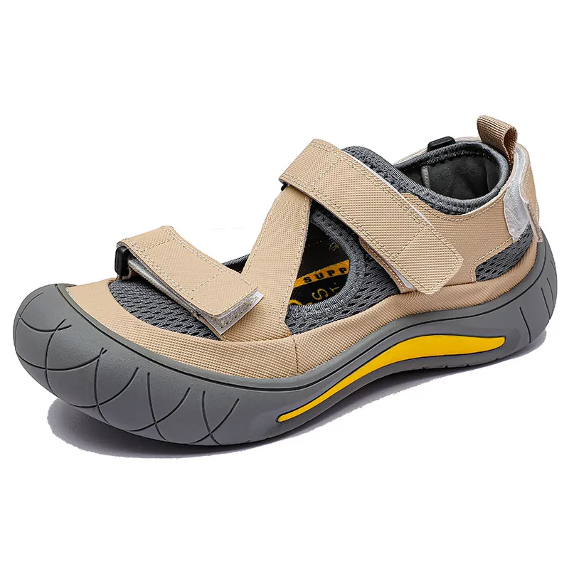 Sandales de Randonnée en Plein Air pour Hommes Protection des Orteils Maille Respirante Semelle en Caoutchouc Antidérapante Sandales de Plage Chaussures de Sport Décontractées d'Été
