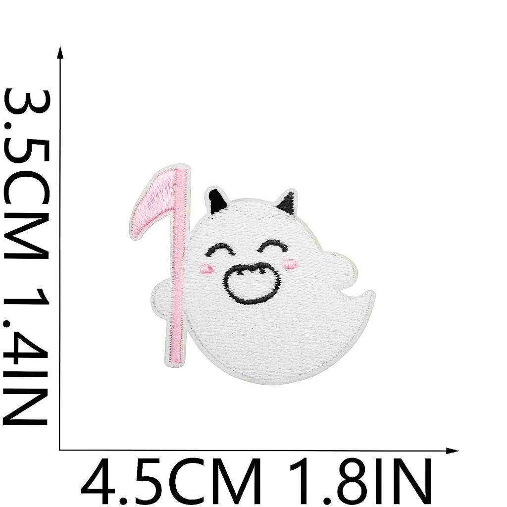 Halloween Ghost Embroidery Patches Set Pink Pumpkin Bat Spider Web Iron On Embroidered Patch For Clothing DIY Decorations