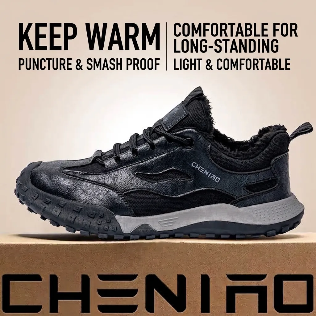 Zapatos de Seguridad para Hombre Punta de Acero Anti-perforación Cuero Microfibra Lona Botas de Trabajo Aislado