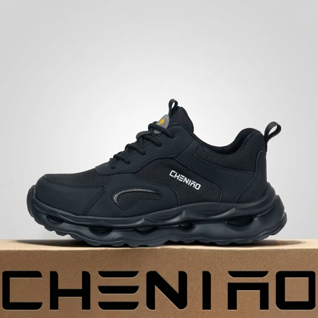 Zapatos de Seguridad Transpirables para Hombre Cuero de Microfibra Tela de Alambre de Acero Zapatos de Trabajo Anti-Aplastamiento Perforación