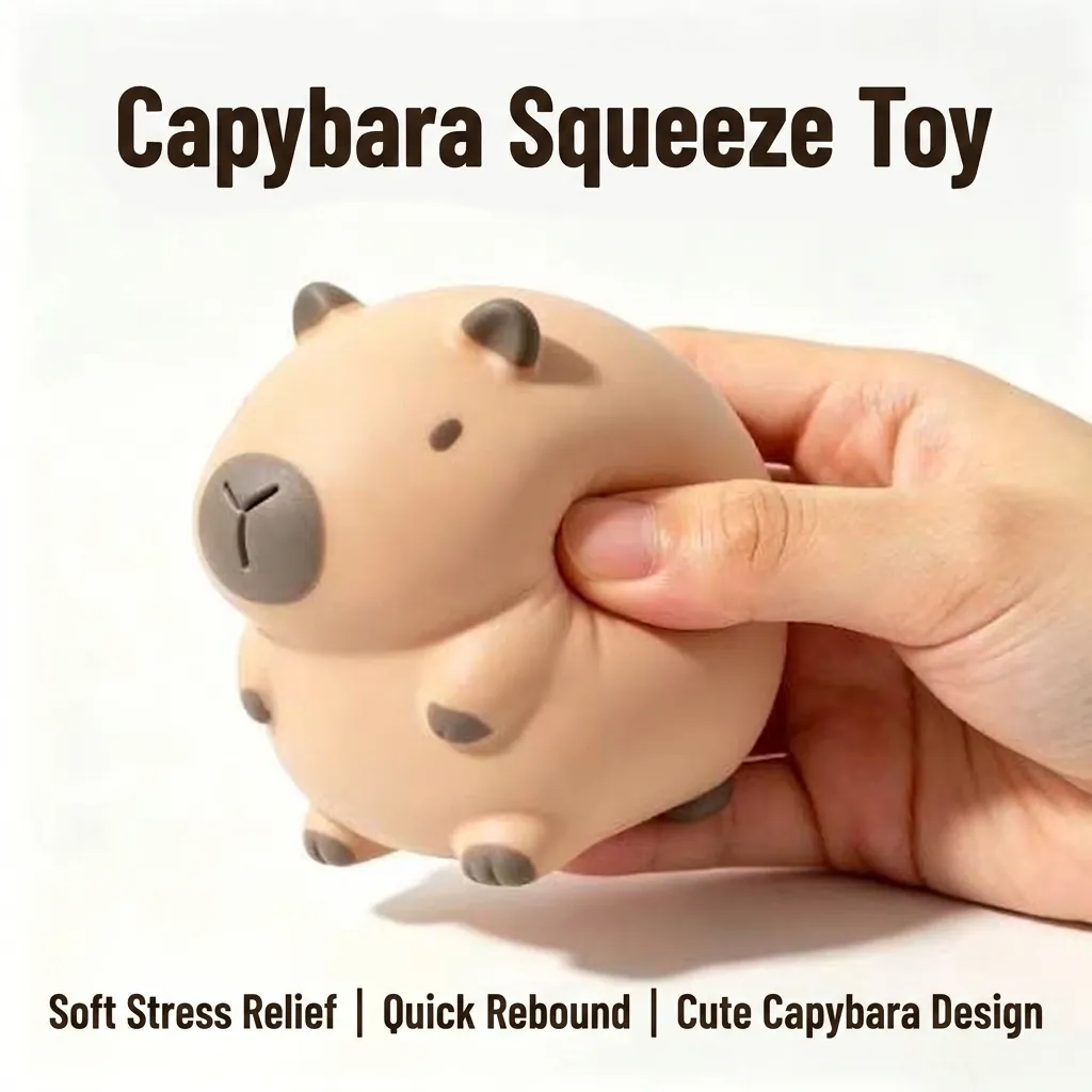Cute Capybara Squishy Toy Slow Rebound Soft TPR Animal Shape Stress Relief Squeeze Toy For Kids Adults Office Decor