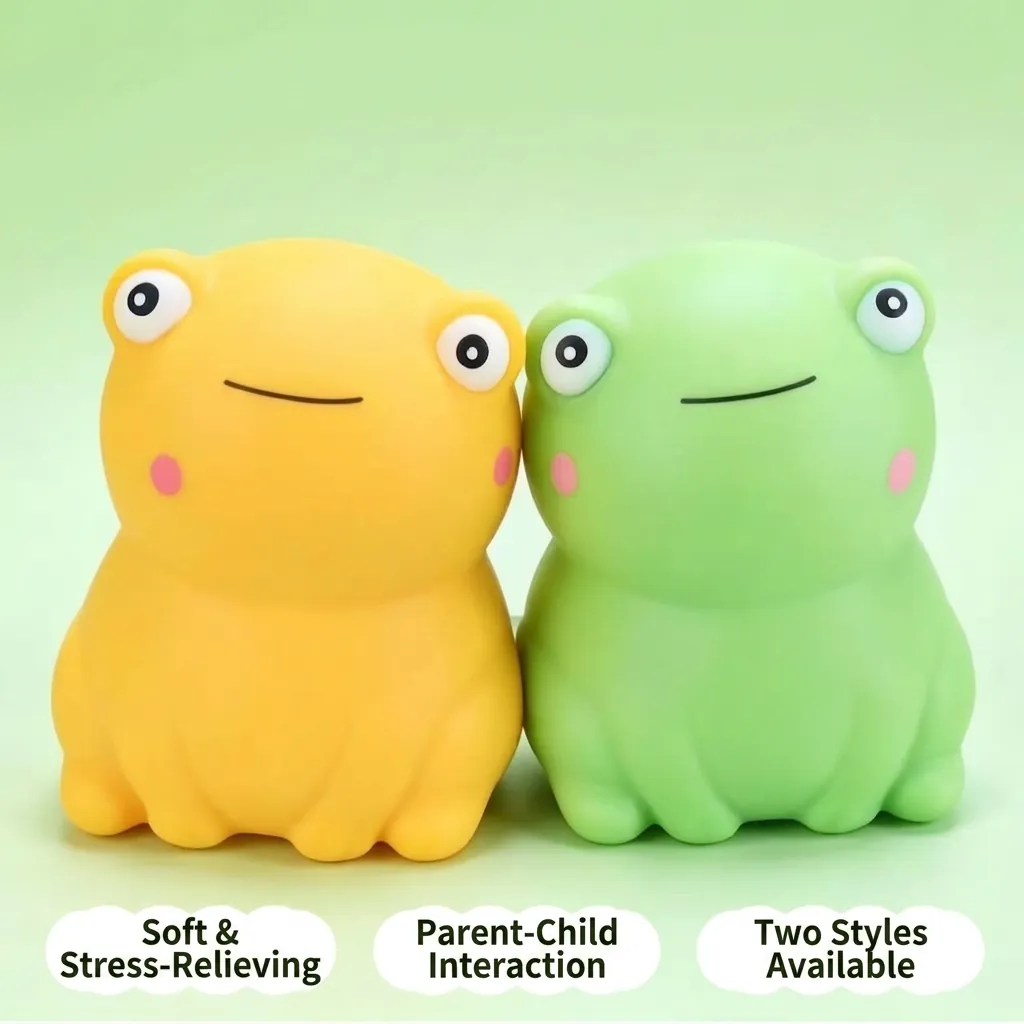 Lindo Juguete Squishy de Rana de Rebote Lento para Aliviar el Estrés Juguete para Apretar de Goma Suave TPR para Niños Adultos Oficina Regalo de Descompresión