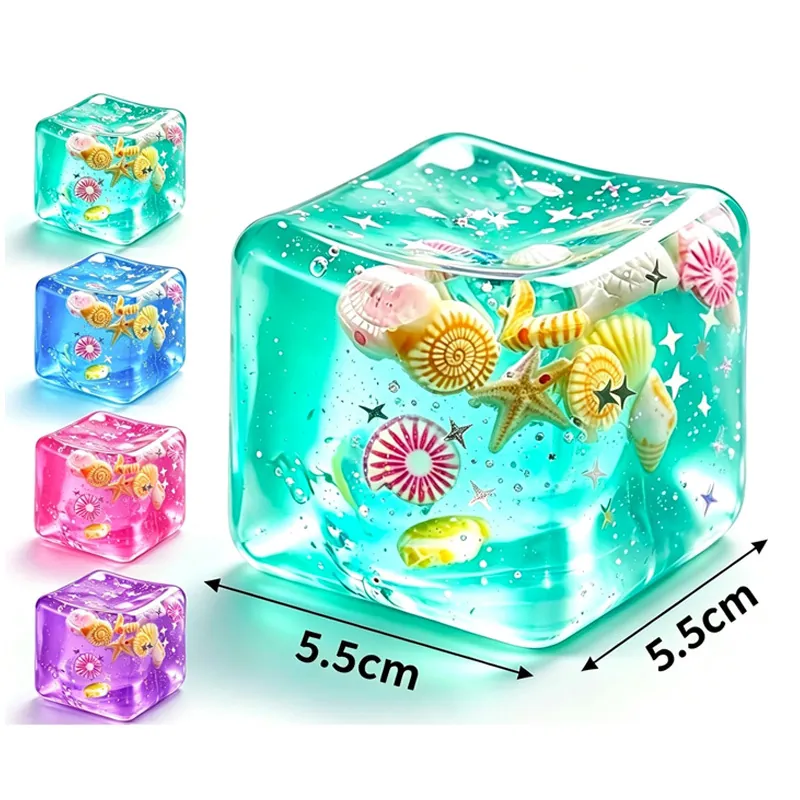 Juguete Squishy Cubo De Concha Isla Oceánica Alivio Del Estrés Bloque De Rebote Lento Juguete Sensorial Para Oficina Adultos