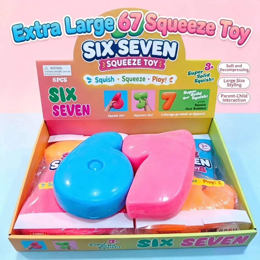 Παιχνίδι Squishy Αριθμός 6 7 Αργή Επαναφορά Ανακούφιση από το Στρες Παιχνίδι Πίεσης TPR Εκπαιδευτικό Αισθητηριακό για Παιδιά Ενήλικες