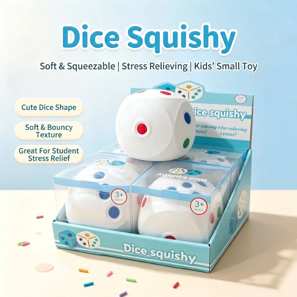 Dado Blanco Grande Juguete Blandito Rebote Lento Alivio del Estrés Forma de Dado Juguete Sensorial para Niños Adultos
