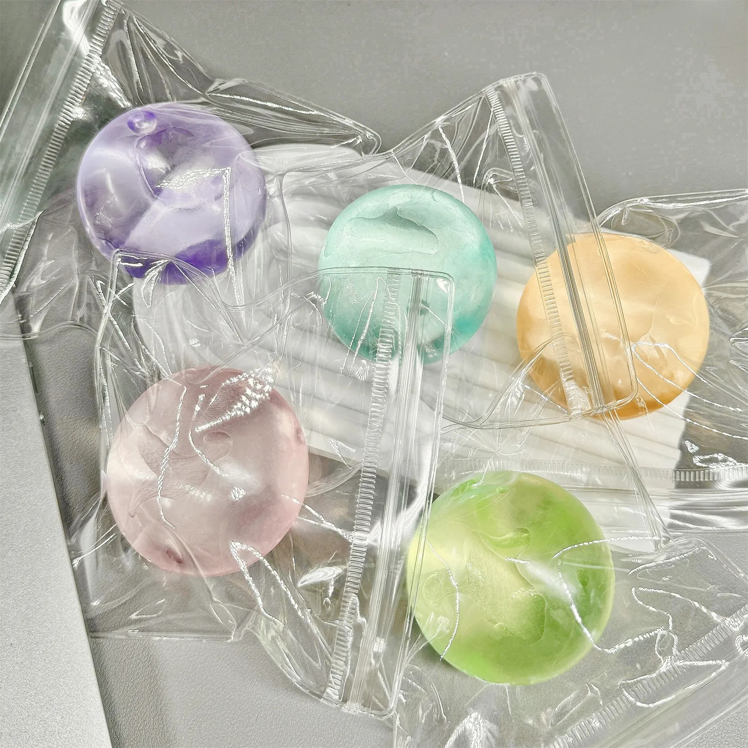 Coconut Oil Maltose Squishy Ball TPR Deformable Stress Relief Toy Semi-Transparent Squeeze Ball For Sensory Play Adults Office Gift