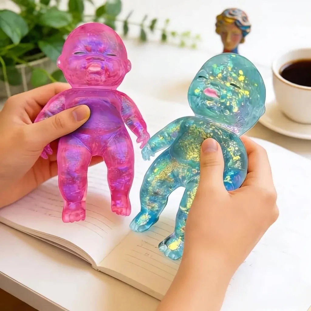 Colorful Natasha Doll Strawberry Squishy Slow Rebound Stress Relief Toy Soft TPR Rubber Squeeze Toy for Kids Adults