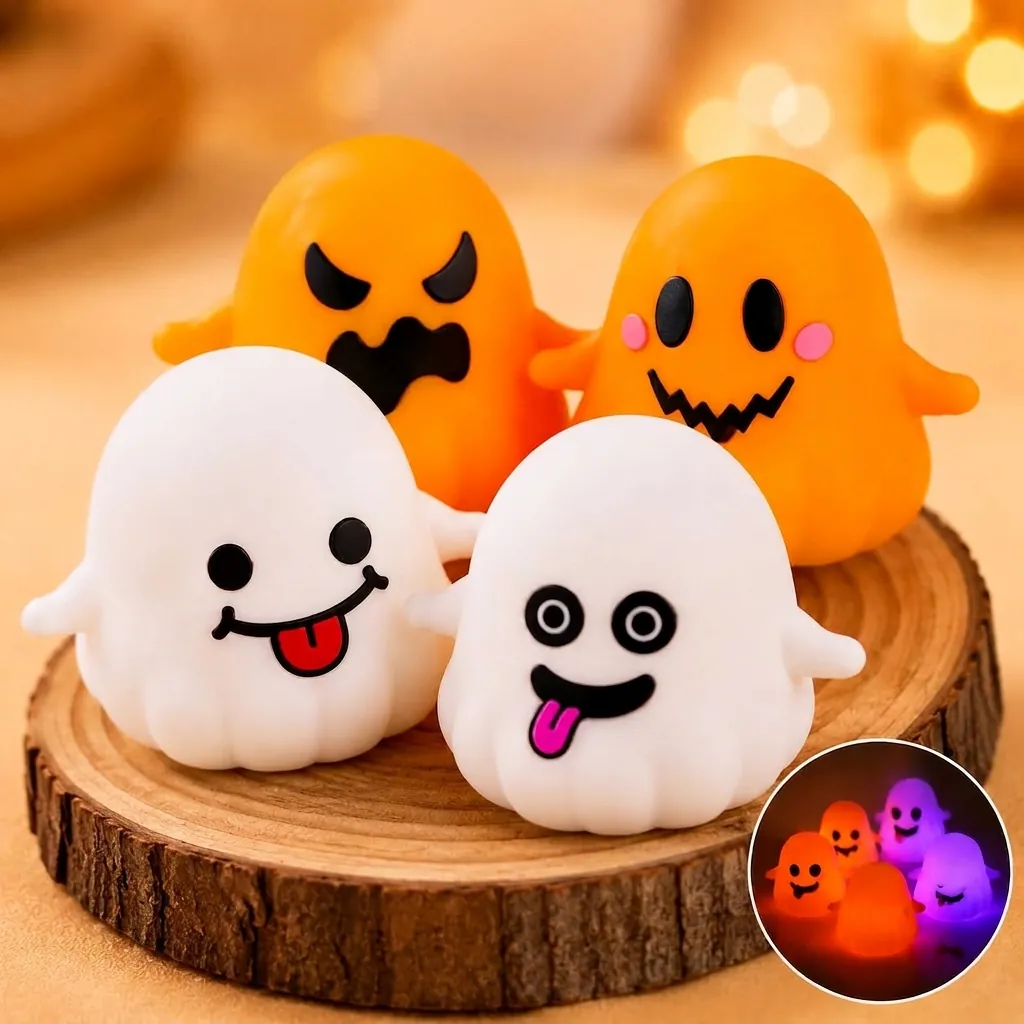 Halloween Ghost Squishy Toy Cartoon Stress Relief Slow Rising Ghost Pumpkin Maltose Squishy For Party Favors Kids Gift