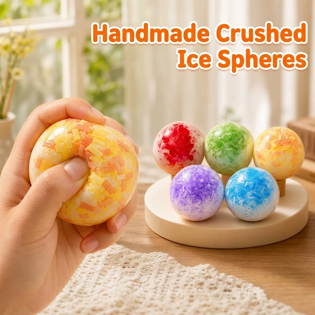Crushed Ice Texture Squishy Stress Relief Ball TPR Soft Squeeze Fidget Toy For Adults Kids Anxiety Relief Sensory Toy
